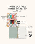 As If Argyle Harper Split-Spiral Notebook & Pen Set