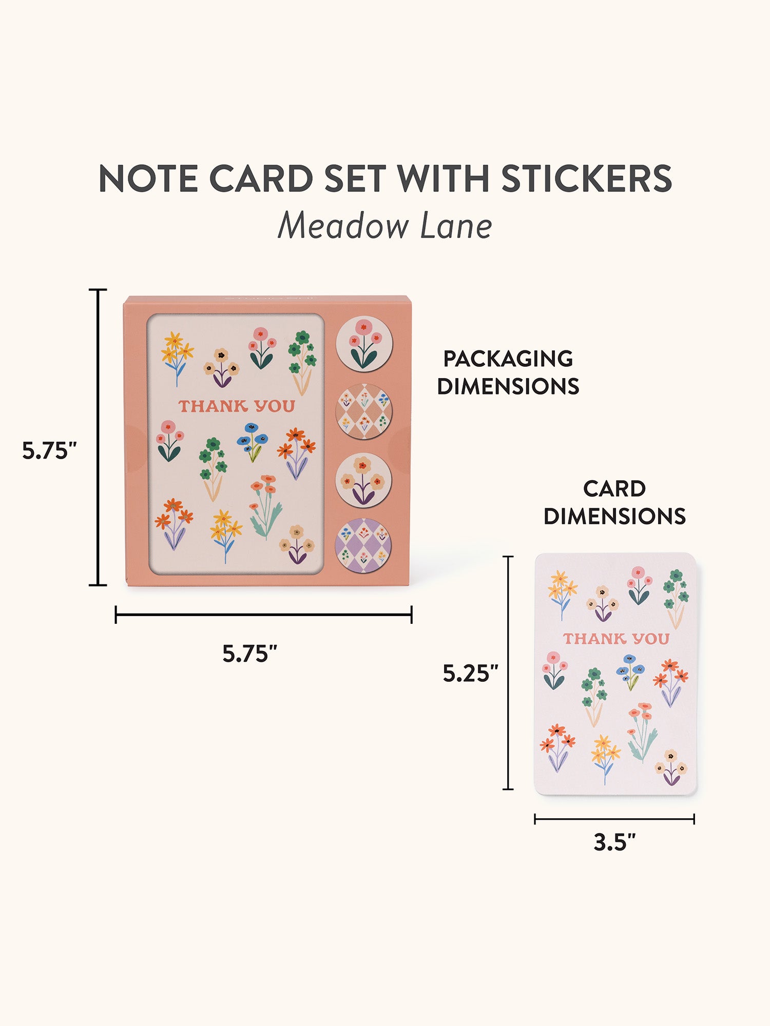 Meadow Lane Assorted Note Card Set with Stickers