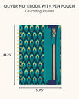 Cascading Plumes Oliver Notebook with Pen Pocket