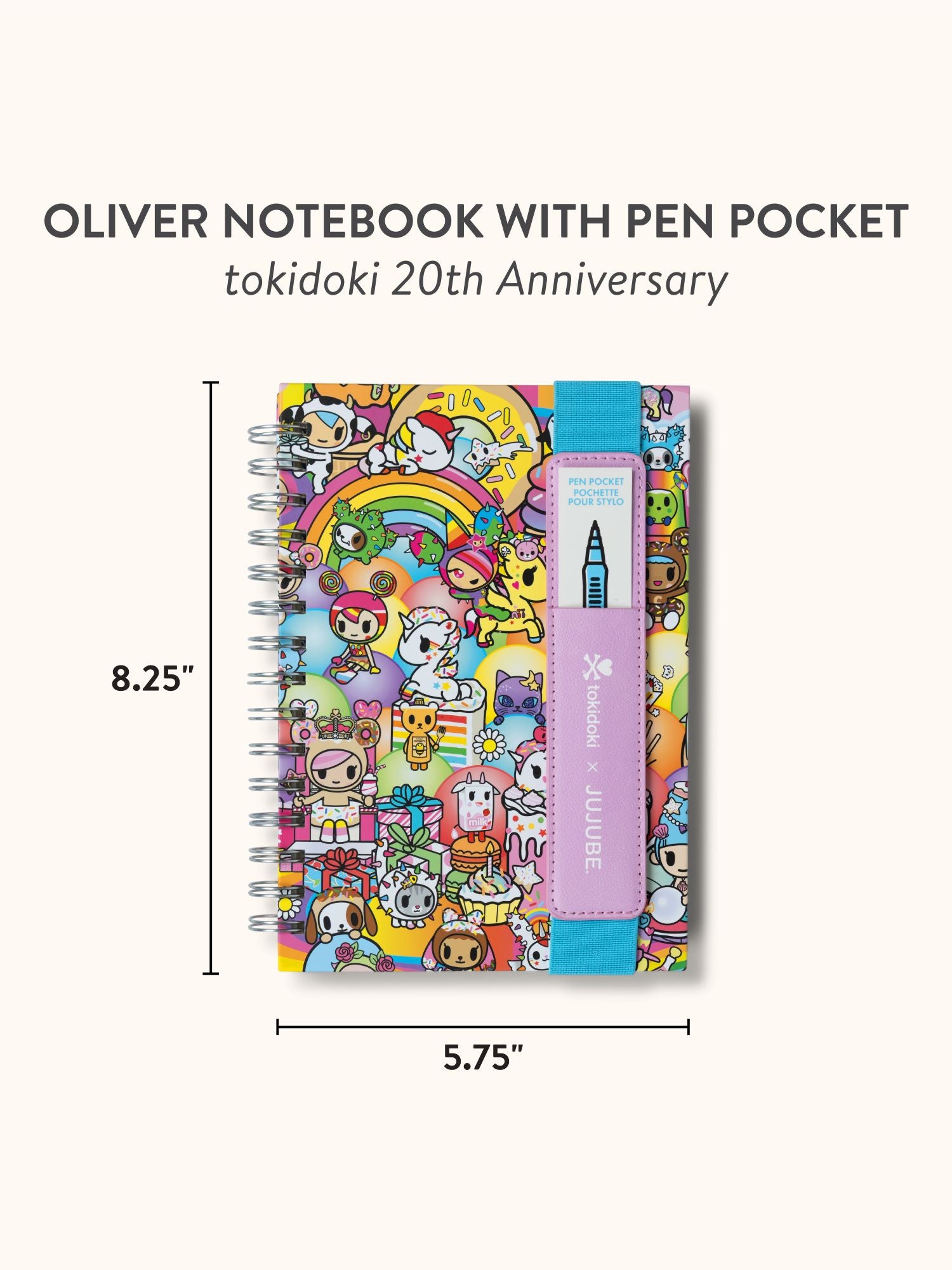 tokidoki 20th Anniversary Oliver Notebook with Pen Pocket