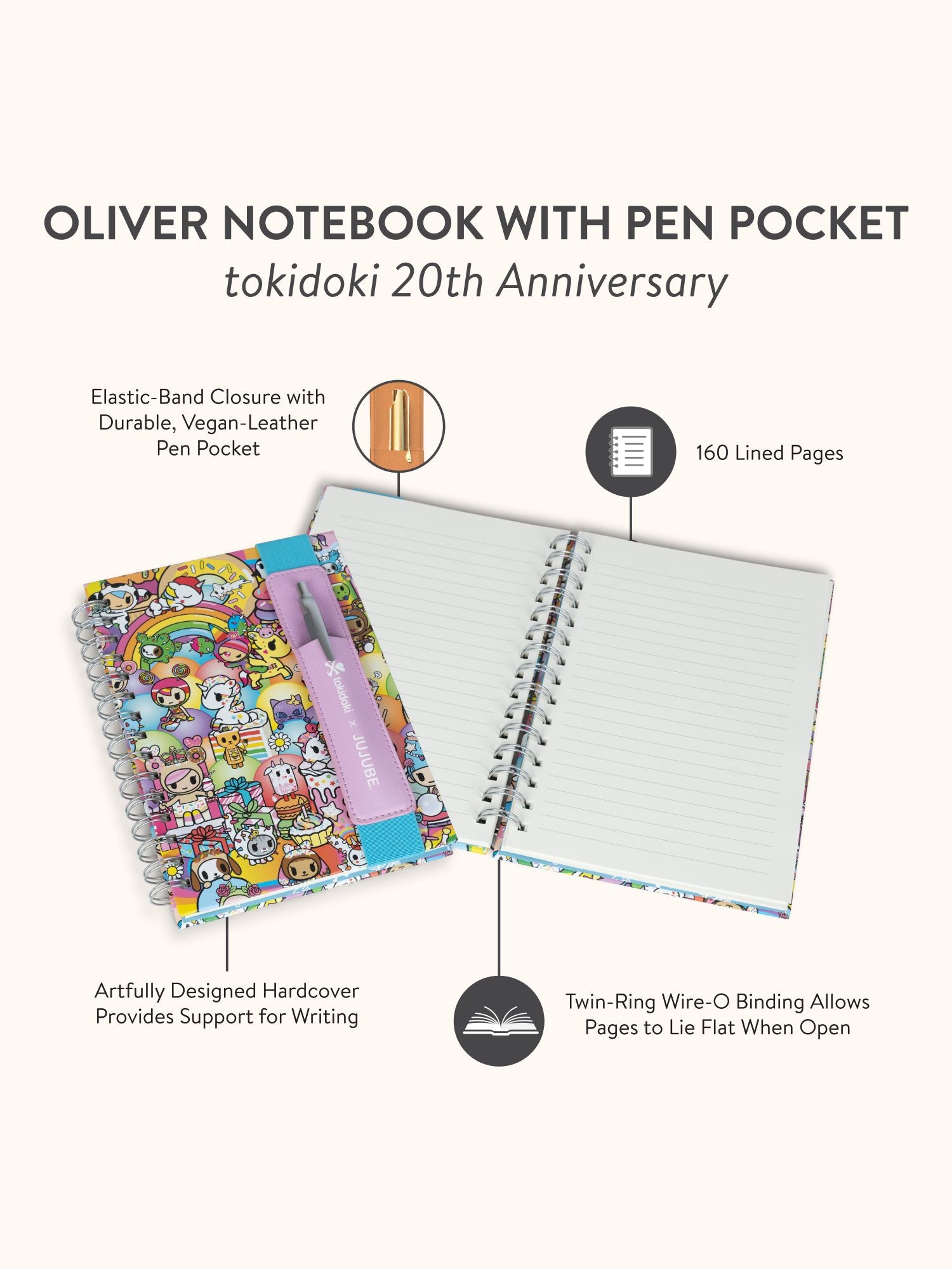 tokidoki 20th Anniversary Oliver Notebook with Pen Pocket