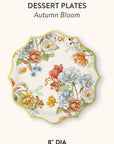 Autumn Bloom Die-Cut Paper Dessert Plate