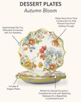 Autumn Bloom Die-Cut Paper Dessert Plate