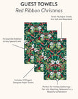 Red Ribbon Christmas Guest Towels
