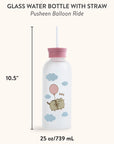 Pusheen Balloon Ride Glass Water Bottle with Straw