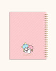 Hello Kitty and Friends Pink Pinstripe Extra-Large Spiral Notebook with Pocket & Sticker Sheet