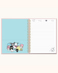 Hello Kitty and Friends Pink Pinstripe Extra-Large Spiral Notebook with Pocket & Sticker Sheet