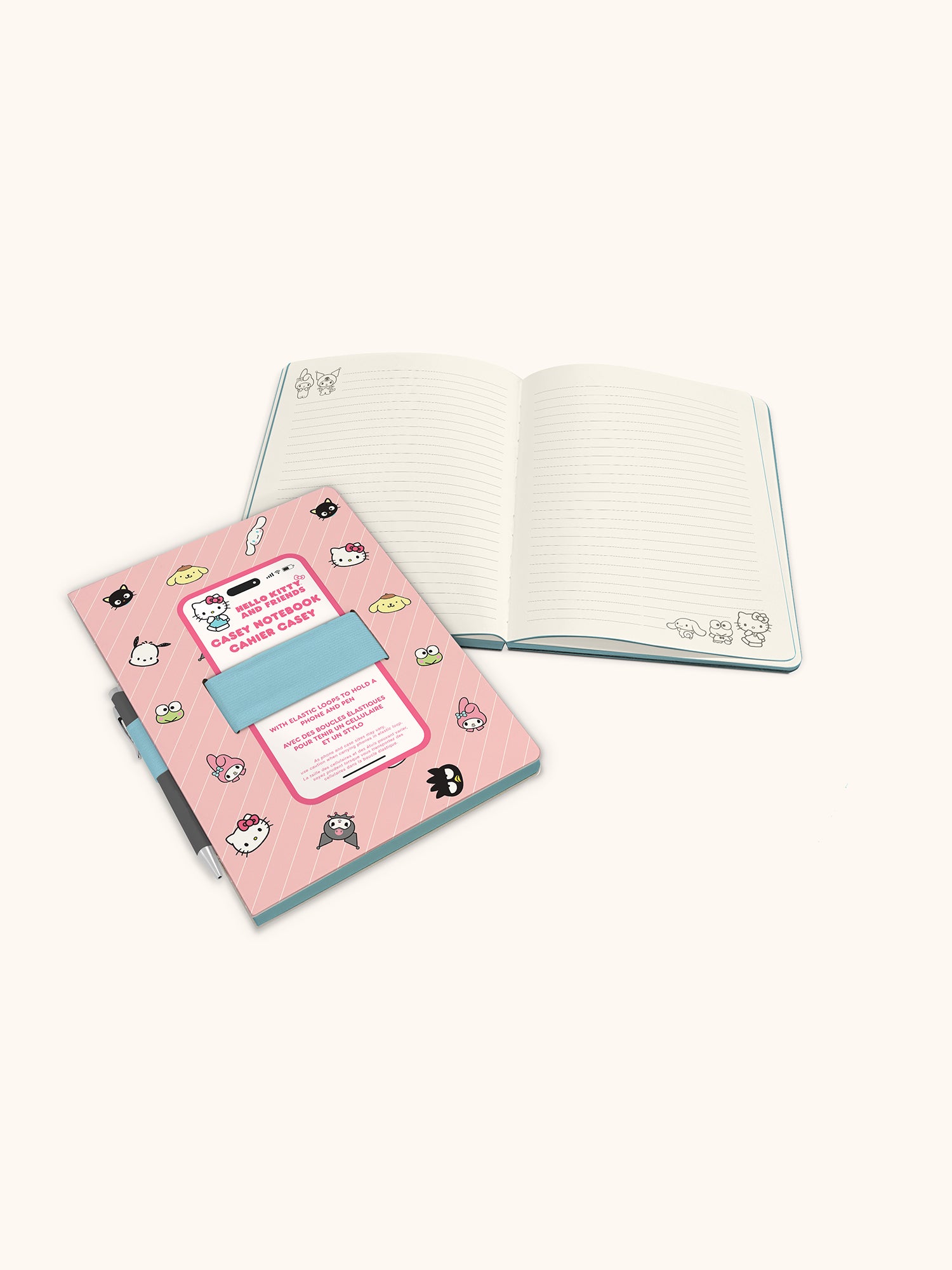 Hello Kitty and Friends Pink Pinstripe Casey Notebook with
