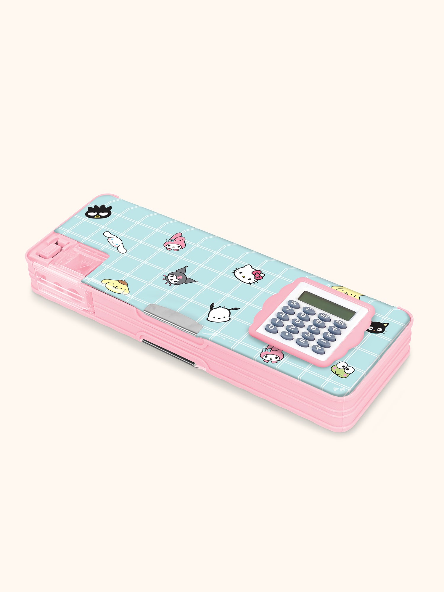 Hello Kitty and Friends Blue Grid Pencil Case