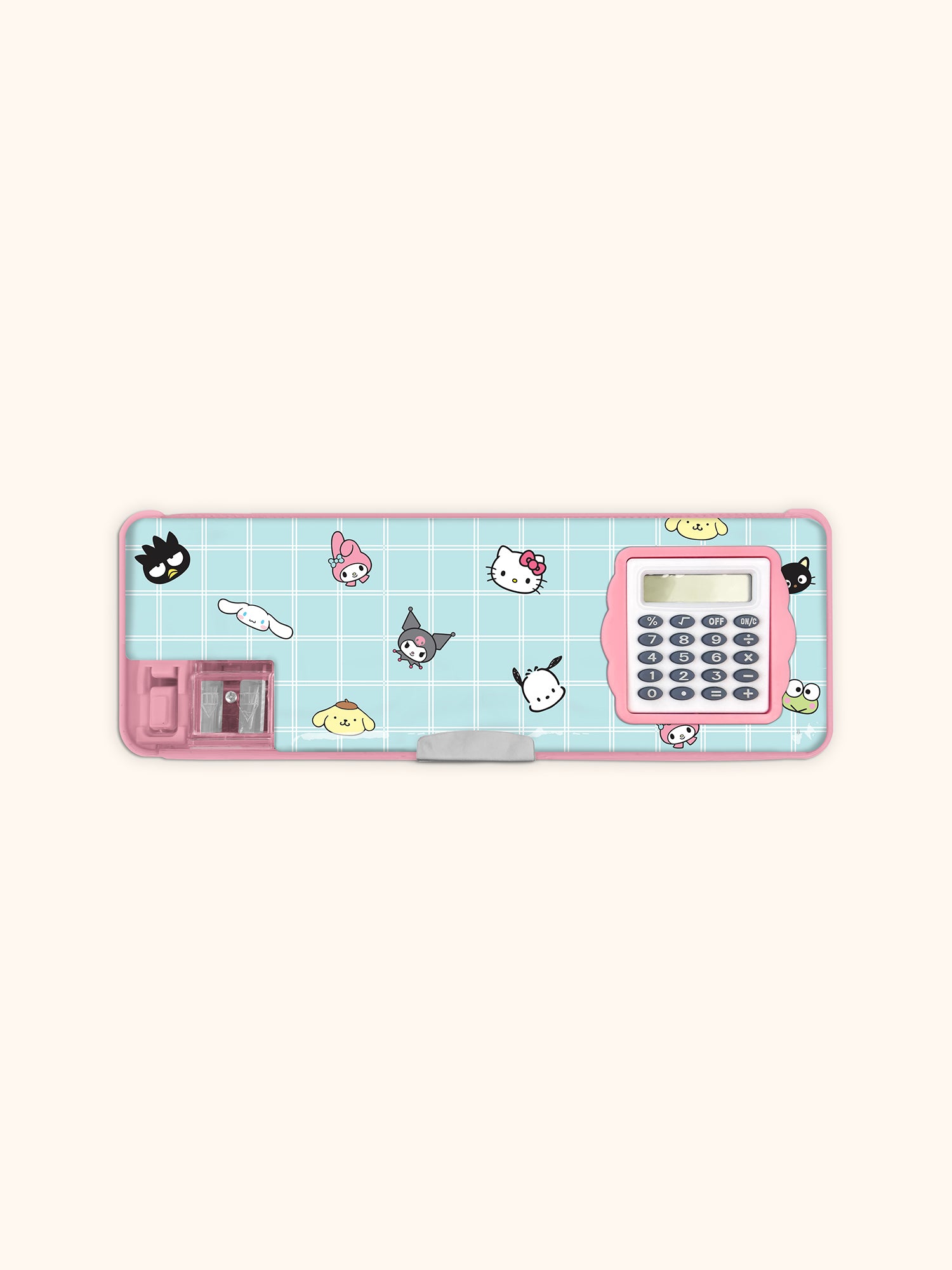 Hello Kitty and Friends Blue Grid Pencil Case
