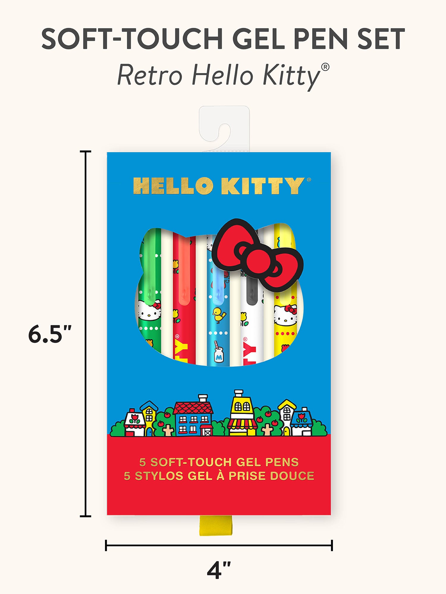 Retro Hello Kitty Soft-Touch Gel Pen Set