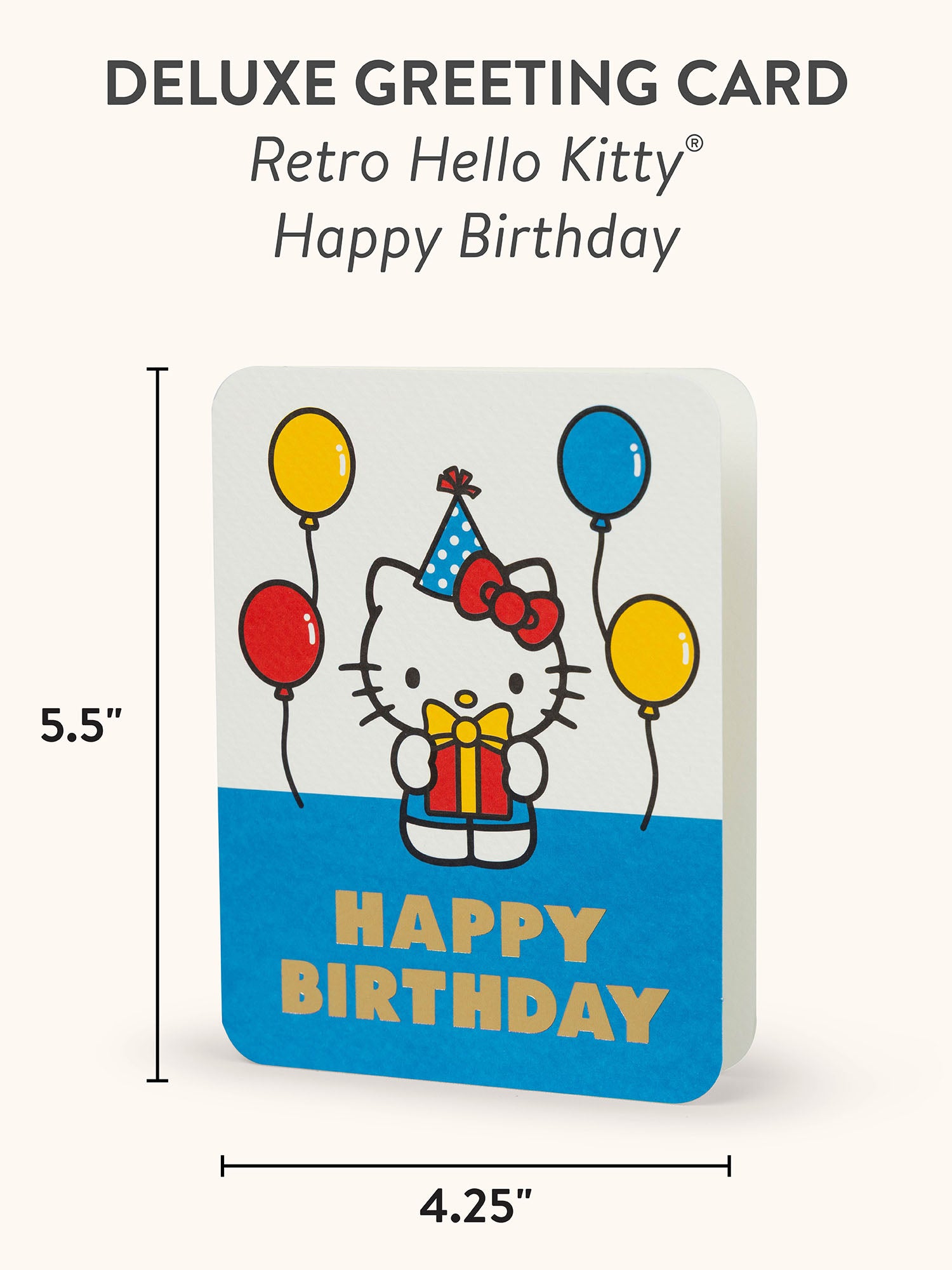 Retro Hello Kitty Happy Birthday Deluxe Greeting Cards