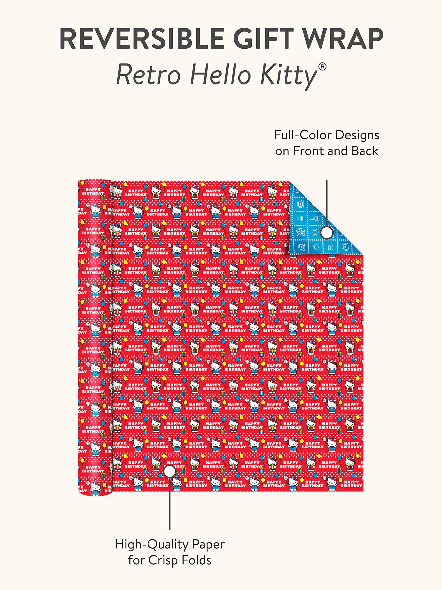 Retro Hello Kitty Reversible Gift Wrap