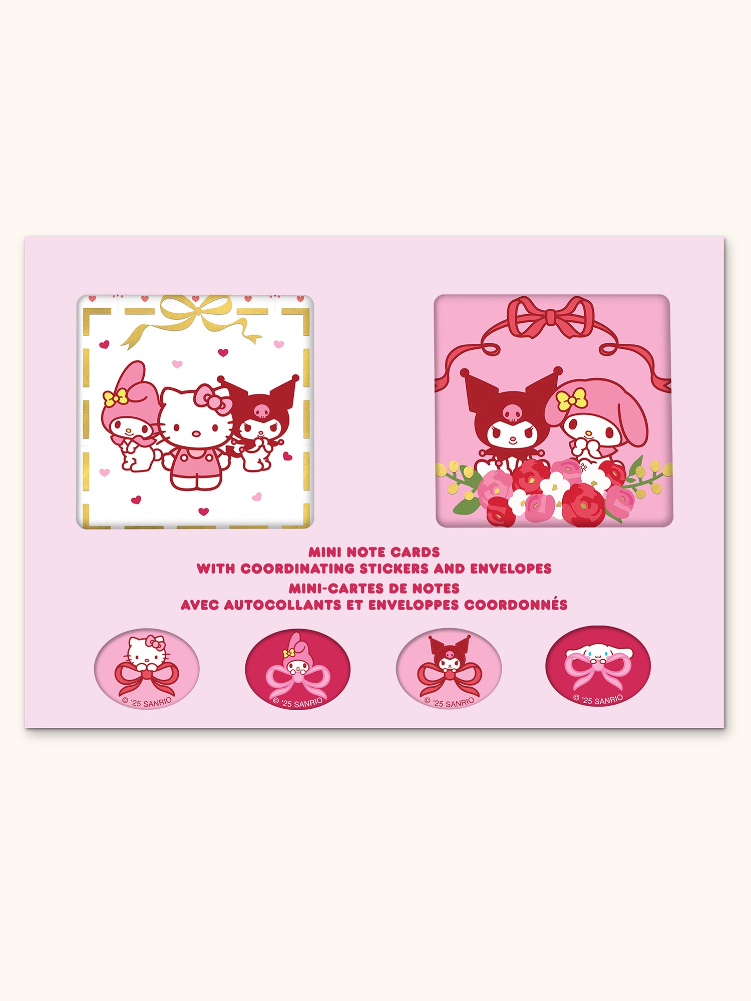 Hello Kitty and Friends Hearts and Ribbons Assorted Mini Note