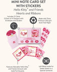 Hello Kitty and Friends Hearts and Ribbons Assorted Mini Note Cards with Stickers