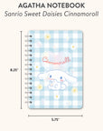 Sanrio Sweet Daisies Cinnamoroll Agatha Notebook with Pocket & Stickers