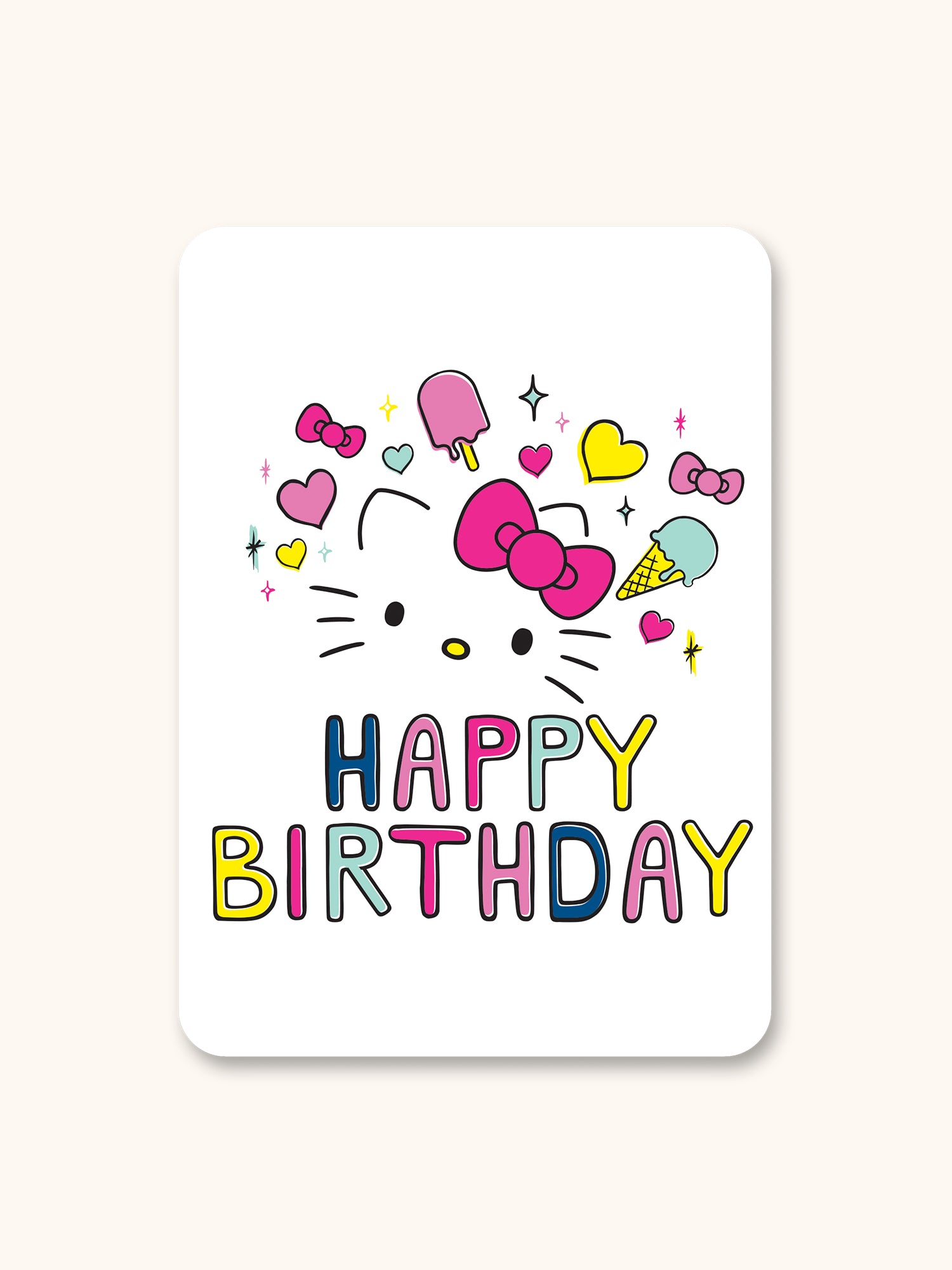 Hello Kitty Retro Icons Happy Birthday Deluxe Greeting Card