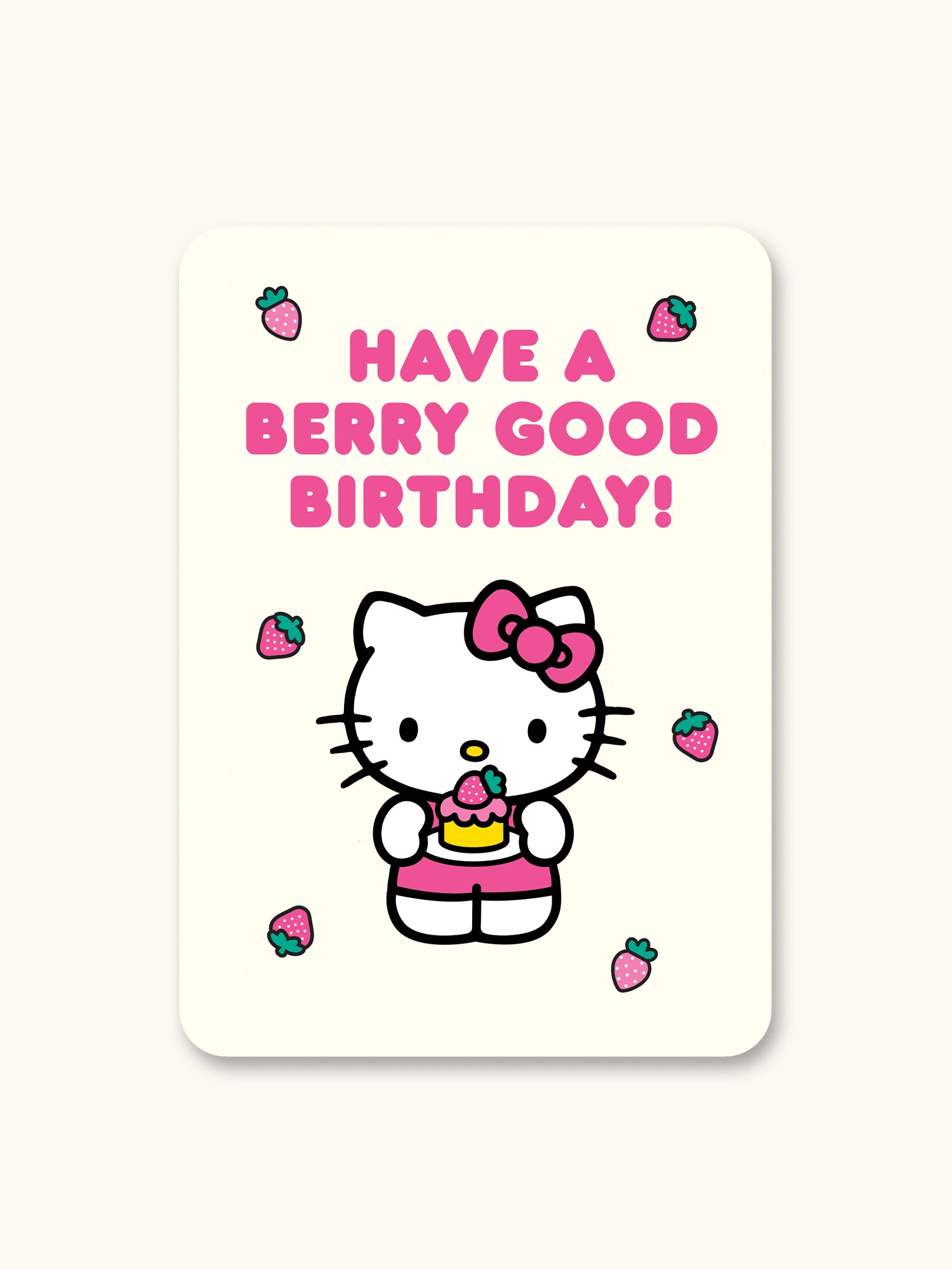 Hello Kitty Strawberry Lemonade Happy Birthday Deluxe Greeting Card