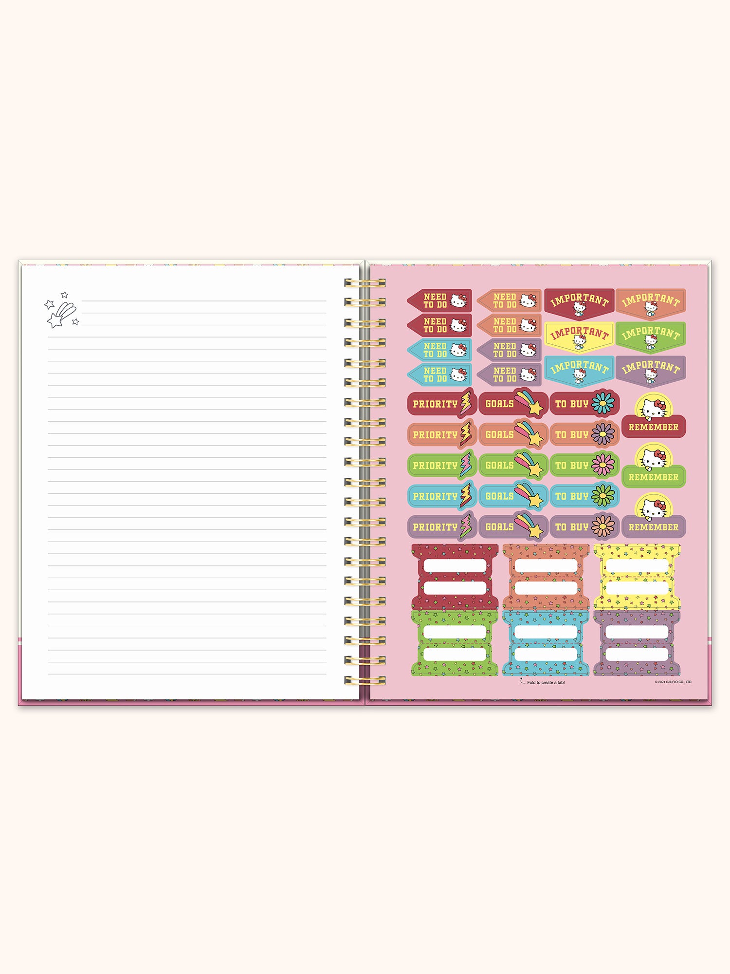 Hello Kitty College Letters Extra Large Spiral Notebook