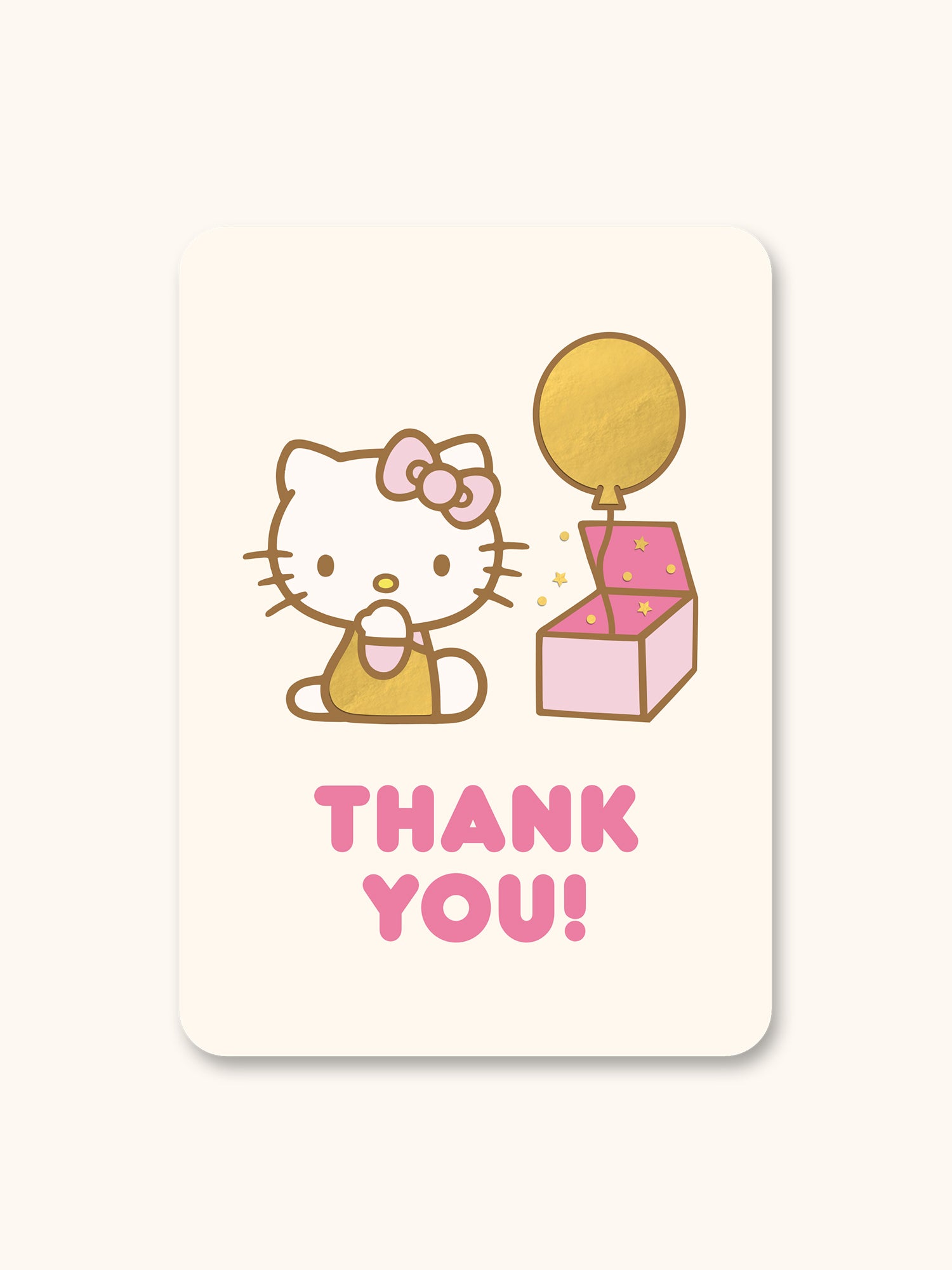 Hello Kitty Pink & Gold Happy Birthday Deluxe Greeting Card