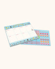 Hello Kitty and Friends College Letters Blue Weekly Desk Pad with Grommets & Sticker Sheet
