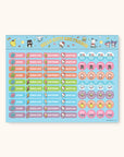 Hello Kitty and Friends College Letters Blue Weekly Desk Pad with Grommets & Sticker Sheet