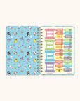 Hello Kitty and Friends College Letters Blue Agatha Notebook with Sticker Sheet