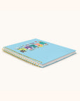 Hello Kitty and Friends College Letters Blue Extra-Large Spiral Notebook with Pocket & Sticker Sheet