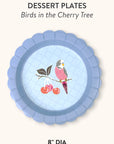 Birds in the Cherry Tree Scalloped Dessert Plates