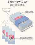 Bouquet on Blue Guest Towel Set