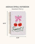 Sweetest Cherry Medium Spiral Notebook