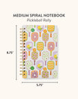Pickleball Rally Medium Spiral Notebook