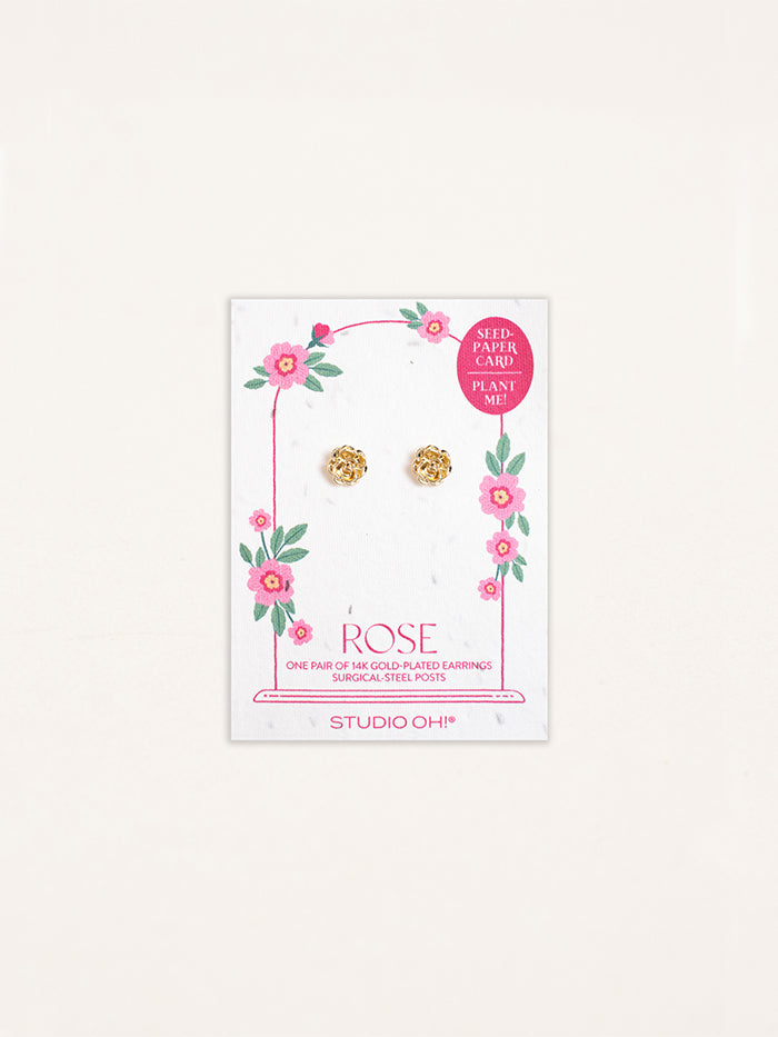 rose stud earrings seeds Rose Bloom Earrings