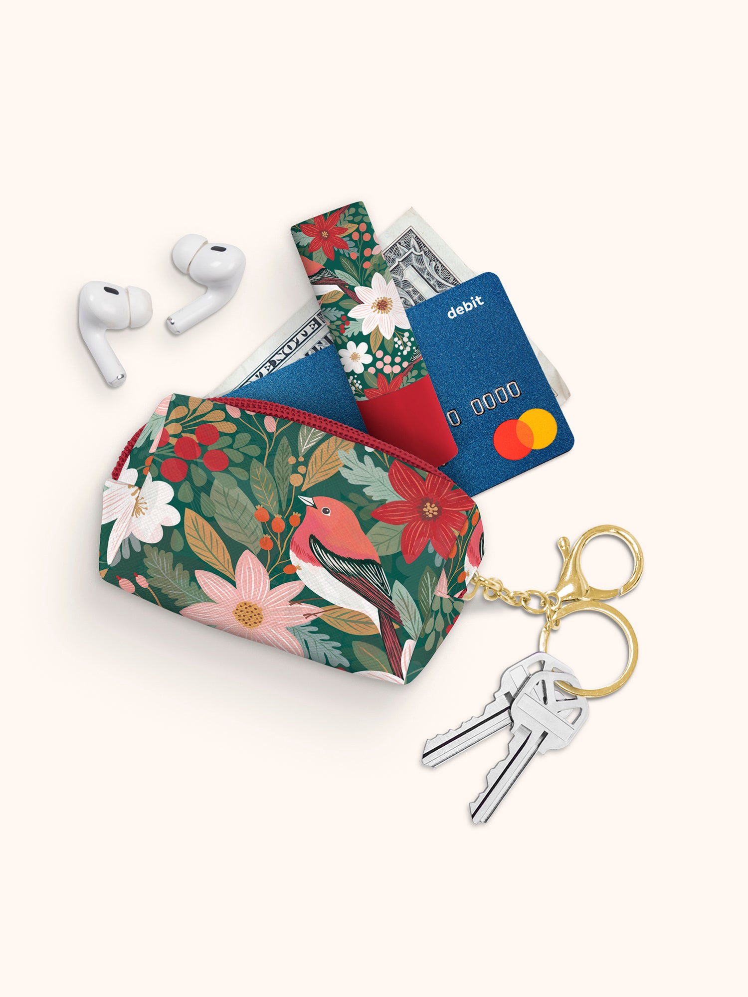 Nature's Celebration Christmas Key Chain Pouch