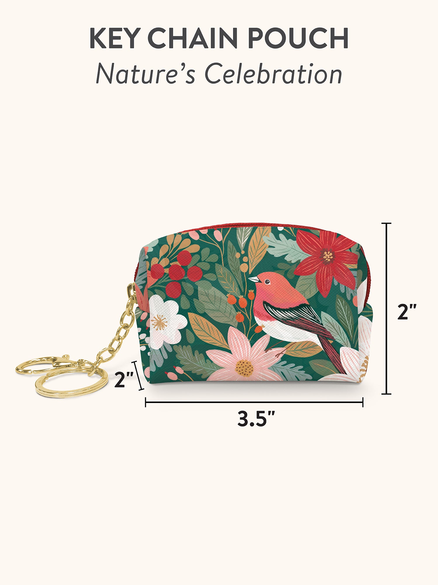 Nature's Celebration Christmas Key Chain Pouch
