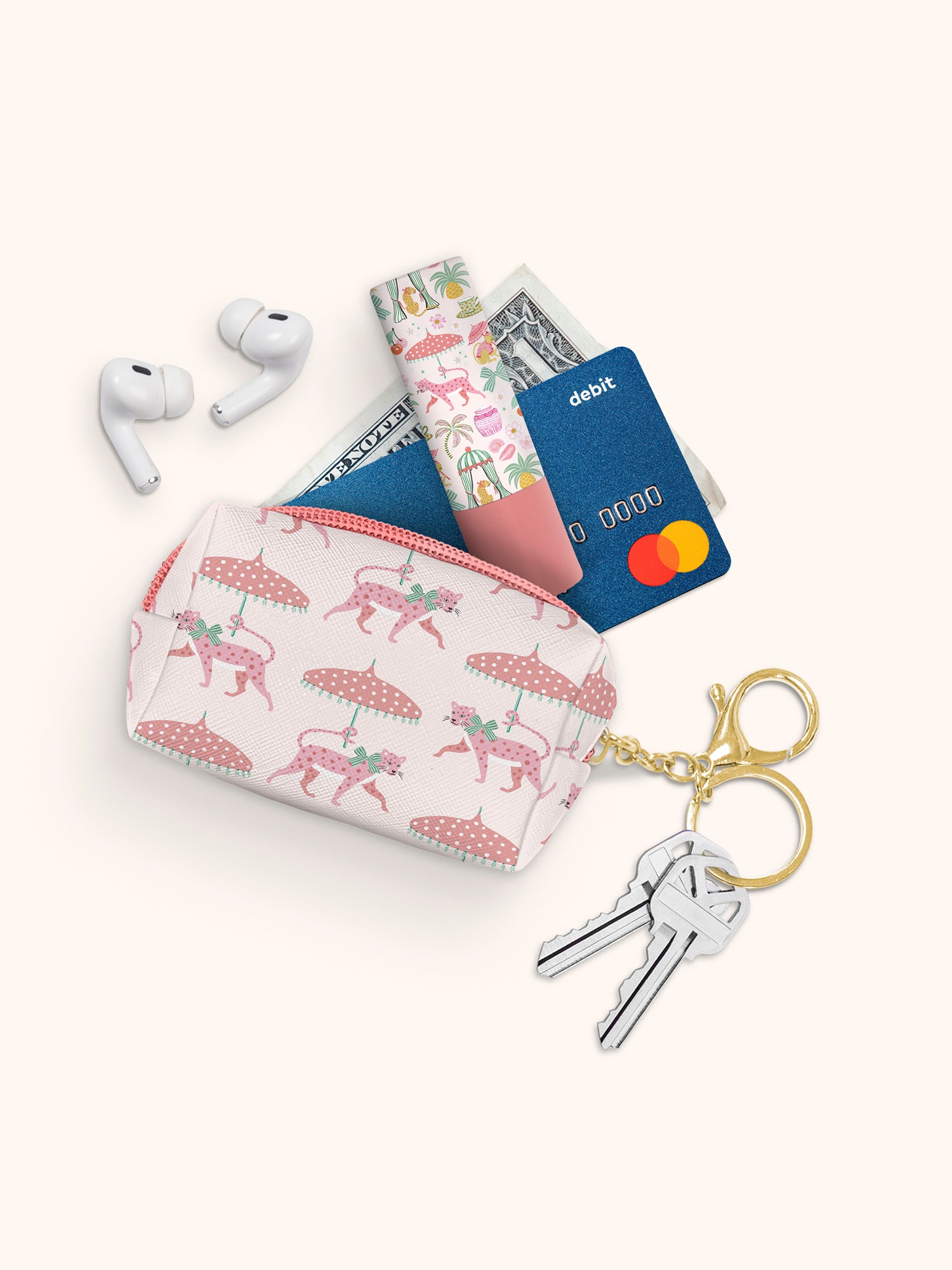 Leopard on Parade Key Chain Pouch