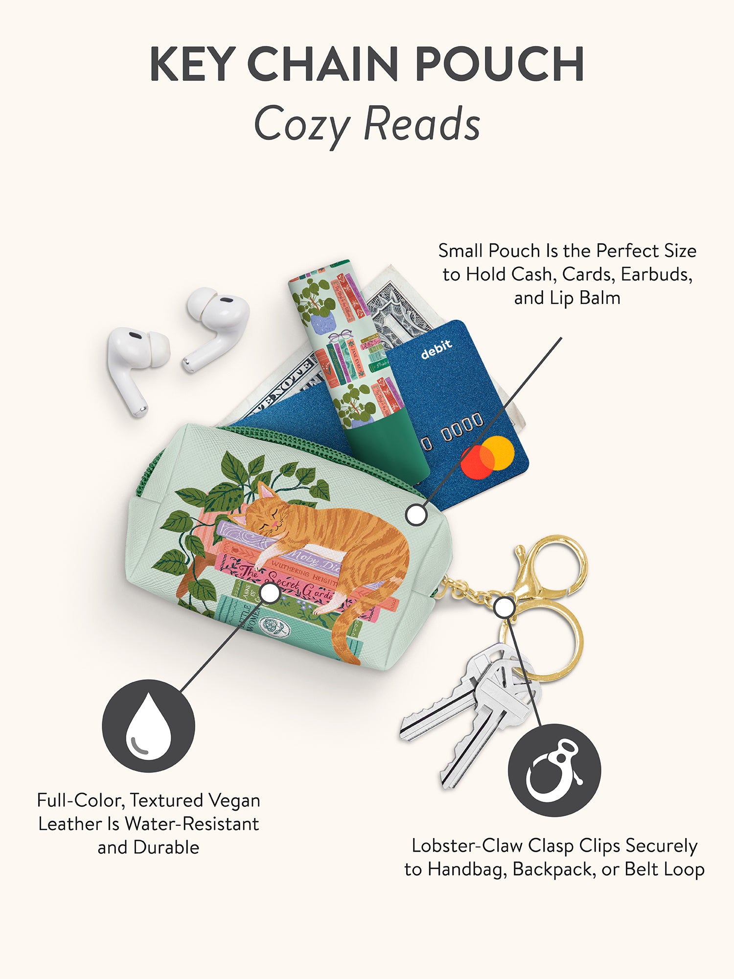 Cozy Reads Key Chain Pouch – Studio Oh!