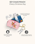 Cheery Christmas Dog Key Chain Pouch