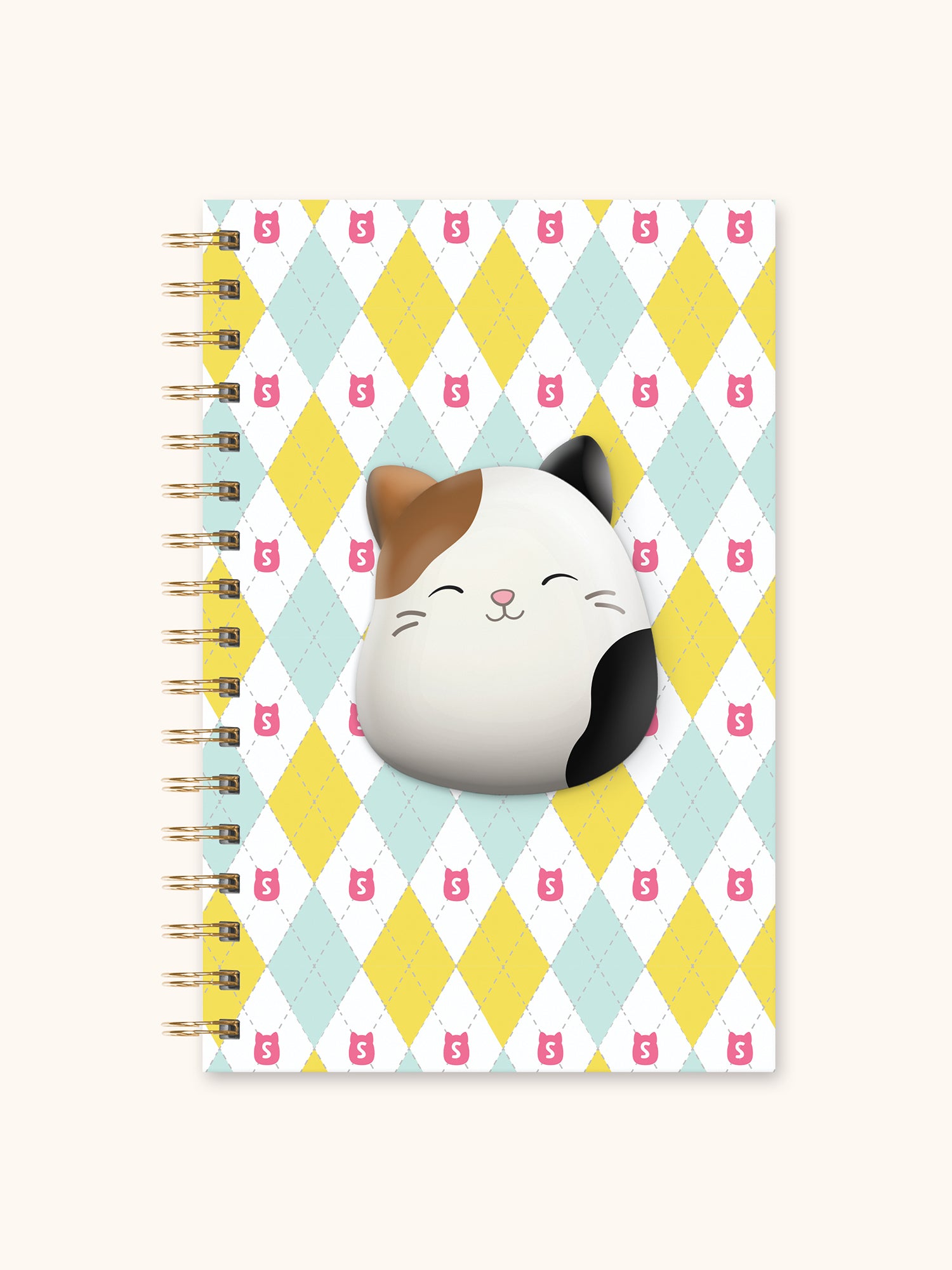 Squishmallows Back-to-Campus Medium Spiral Notebook with Squishy Puff - Cam