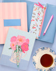 Pink Stripes Casey Notebook with Phone Loop