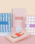 Peach & Green Grid Casey Notebook with Phone Loop