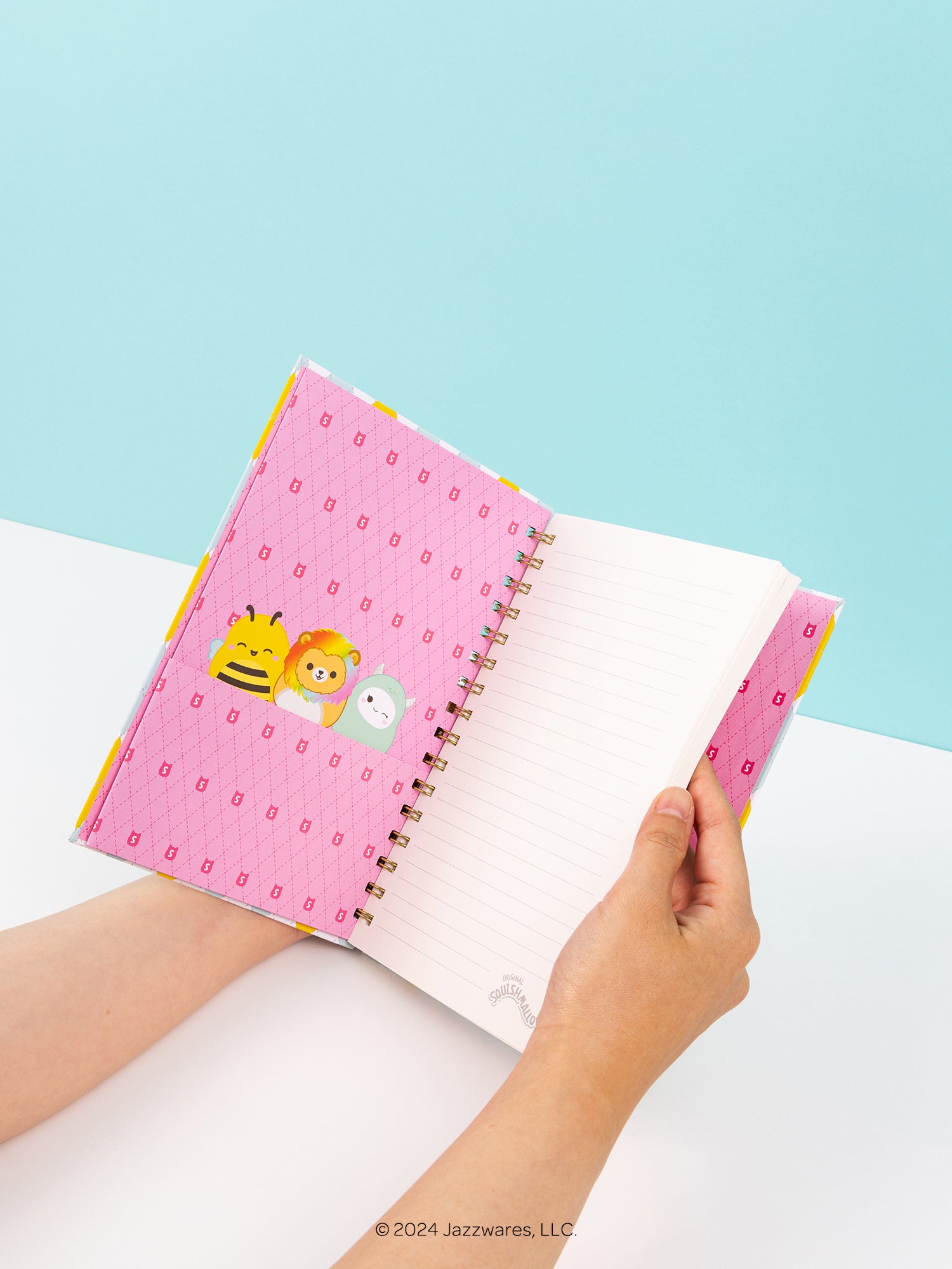 Squishmallows Back-to-Campus Medium Spiral Notebook with Squishy Puff - Cam