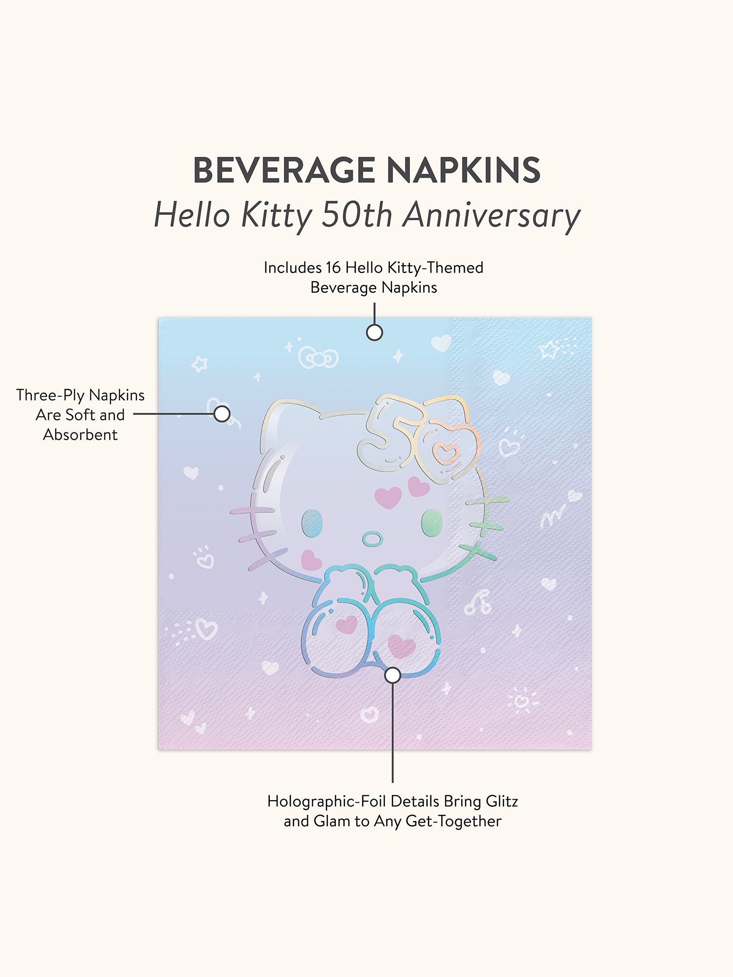 Hello Kitty 50th Anniversary Beverage Napkins