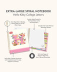 Hello Kitty College Letters Extra Large Spiral Notebook