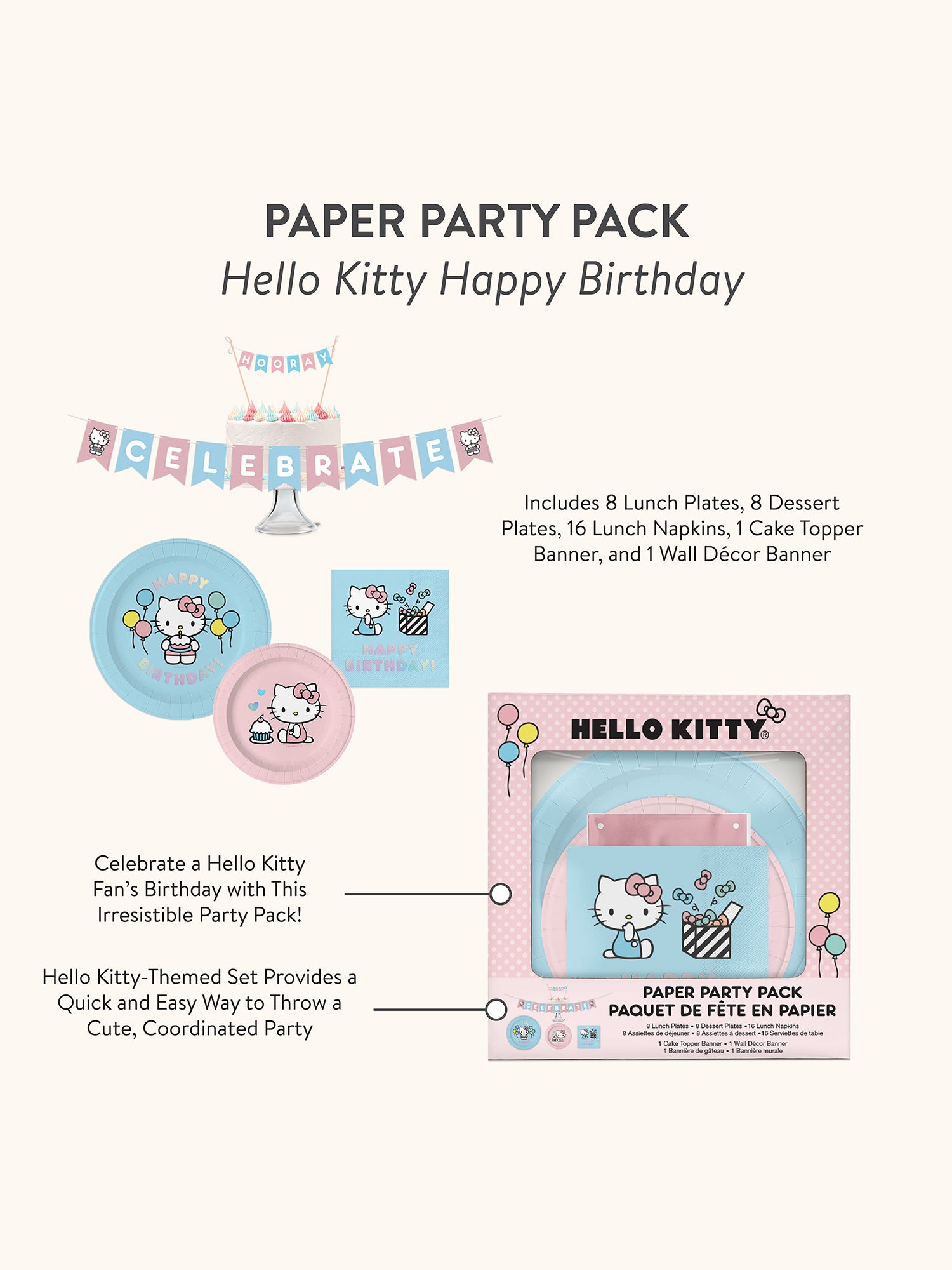 Hello Kitty Happy Birthday Paper Party Pack