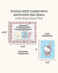 Hello Kitty Classic Pink Studio Note Cards with Wax Seals