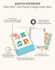 Hello Kitty and Friends College Letters Blue Agatha Notebook with Sticker Sheet