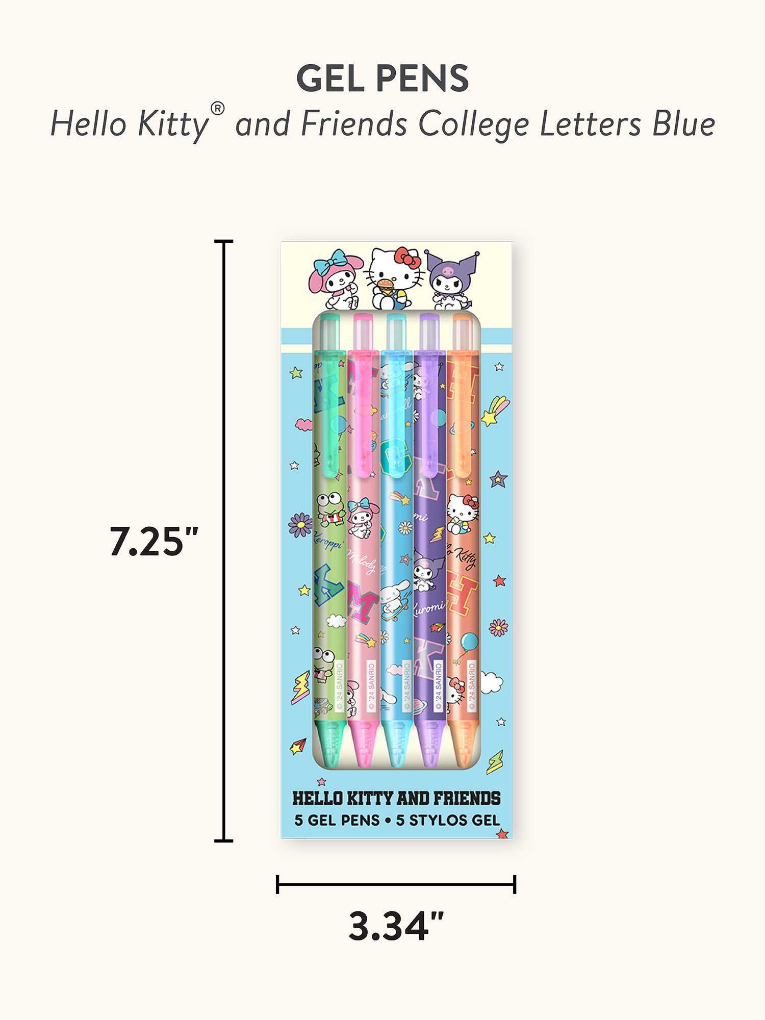 Hello Kitty and Friends College Letters Blue Gel Pen Set – Studio Oh!