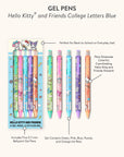 Hello Kitty and Friends College Letters Blue Gel Pen Set