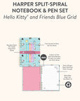 Hello Kitty and Friends Blue Grid Harper Notebook & Pen Set